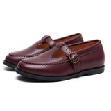 GW Scallop T-Strap Maroon
