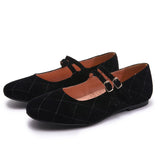 Double Strap Velvet Stitched - Black